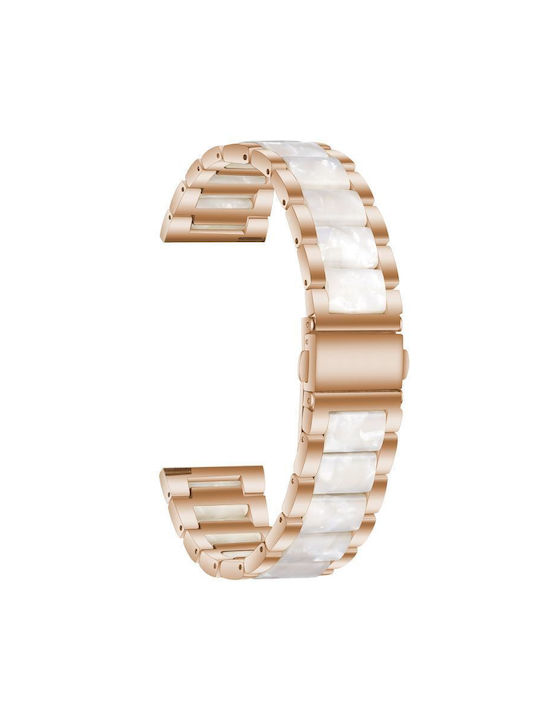Μεταλλικό Λουράκι Ρολογιού Xdfind Three Beads 20mm Ρητίνη Ροζ Χρυσό Λευκό Μεταλλικό Λουράκι Ρολογιού Xdfind Three Beads 20mm Ρητίνη Ροζ Χρυσό Λευκό