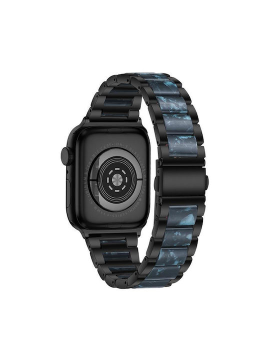Μεταλλικό Ρητίνη Λουράκι Ρολογιού Apple Watch 38 40 41 S10 42mm Μαύρο Μπλε Μεταλλικό Ρητίνη Λουράκι Ρολογιού Apple Watch 38 40 41 S10 42mm Μαύρο Μπλε