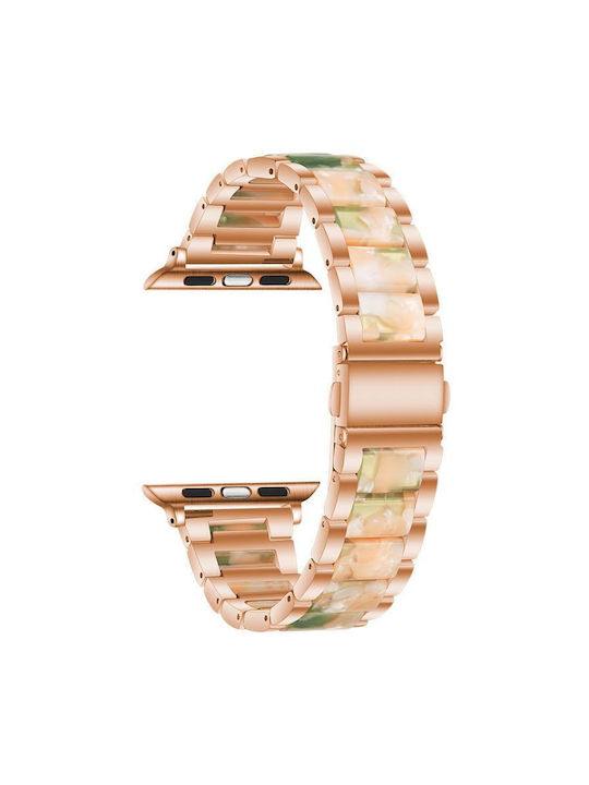 Metallisches Tragbare Bänder Rose Gold Grün Für Apple Watch 38 40 41 S10 42mm