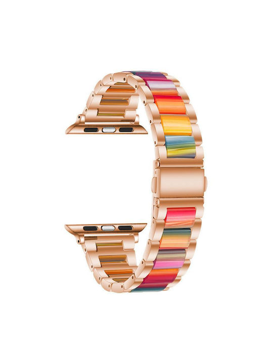 Metallisches Tragbare Band Für Apple Watch 38 40 41 S10 42mm Rose Gold Regenbogen
