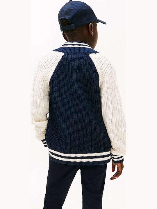 Kids Cardigan Knitted Dark Blue