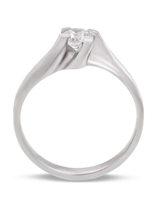 Savvas Design Единичен камък от Бяло злато 18K
