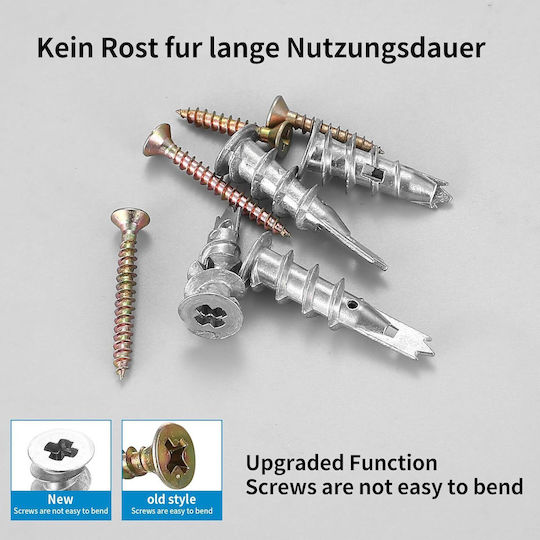 Set 90 Şuruburi Autoperforante M4 Pentru Perete Uscat Ancore Metalice Şuruburi Ancore Cavitate Şuruburi Autoperforante Ancore Cărămizi Pentru Perete Uscat