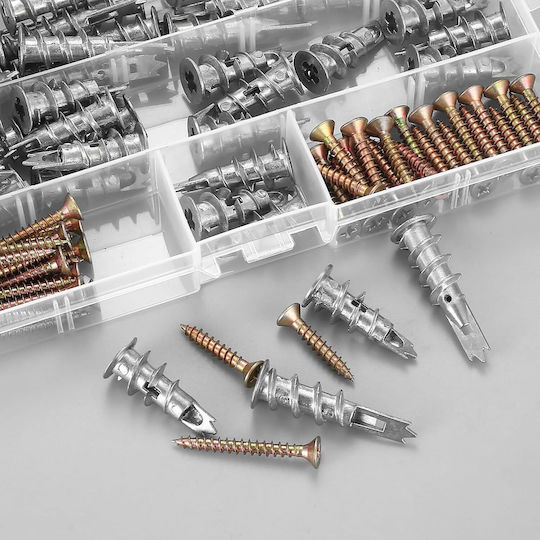 Set 90 Şuruburi Autoperforante M4 Pentru Perete Uscat Ancore Metalice Şuruburi Ancore Cavitate Şuruburi Autoperforante Ancore Cărămizi Pentru Perete Uscat