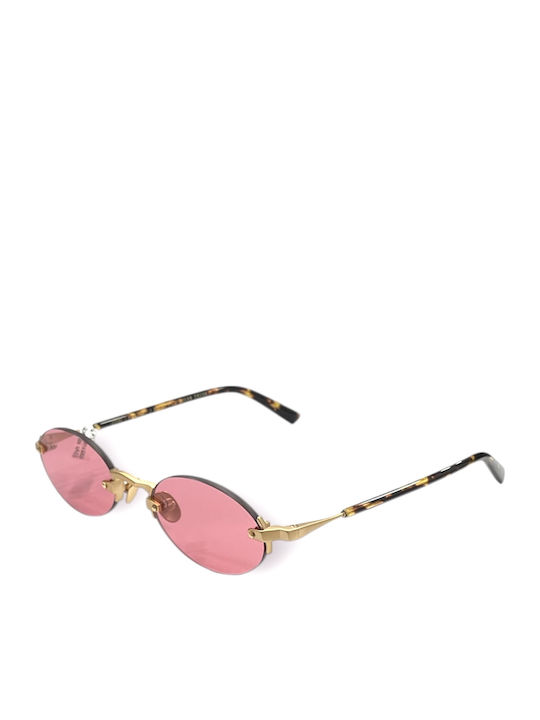 Gast Sunglasses Χρυσά with Metal Frame & Pink Lens