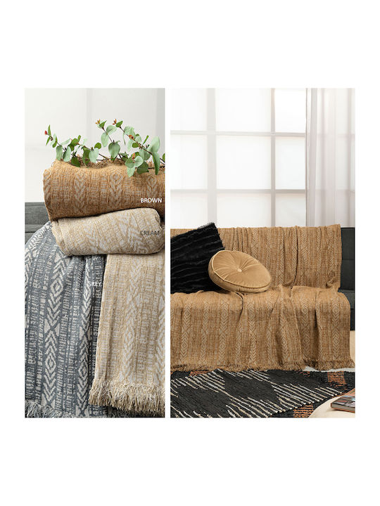 Palamaiki Basil Ριχτάρι Πολυθρόνας Chenille 180x180εκ. Grey