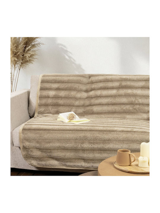 Nima Lunetta Ριχτάρι Πολυθρόνας Γούνινο 180x180εκ. Beige 35444
