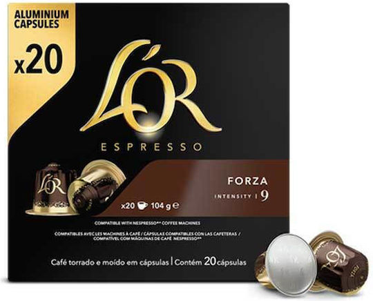 L'Or Capsule Espresso Forza Forza Compatibile cu Mașina Nespresso 20capace