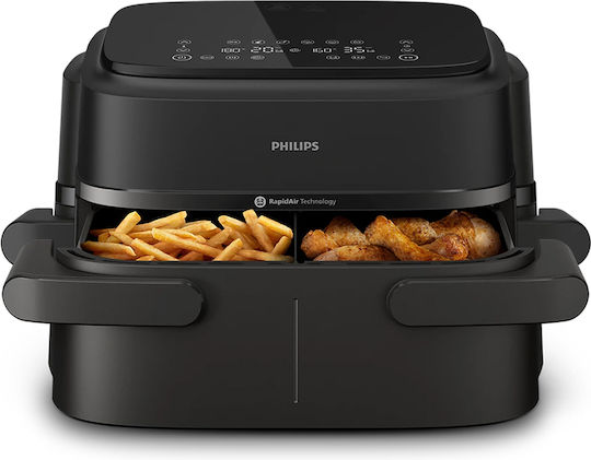 Philips Air Fryer with Double Detachable Bucket 7.1lt Black NA154/00