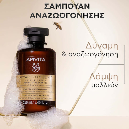 Apivita Royal Jelly Elixir Σαμπουάν Αναδόμησης/Θρέψης & Ενυδάτωσης για Εύθραυστα Μαλλιά 250ml