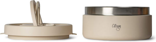 Citron Plastic Thermo Lunch Box Beige With Compartments 400ml