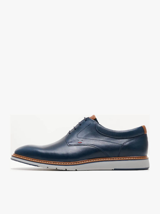 Men's Leather Casual Shoes Navy Blue