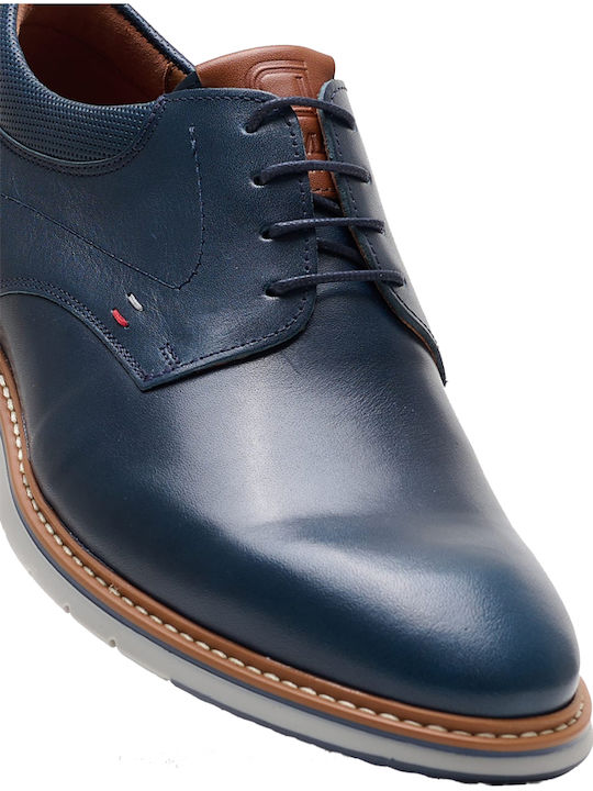 Men's Leather Casual Shoes Navy Blue