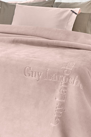 Guy Laroche Logo Decke Samtig Übergröße 220x240cm Pudra