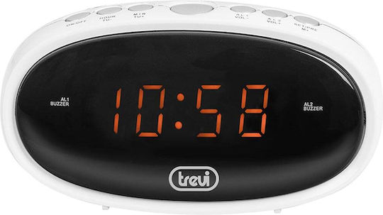 Trevi Ec 880 Επιτραπέζιο Ρολόι με Ξυπνητήρι & Ραδιόφωνο Λευκό