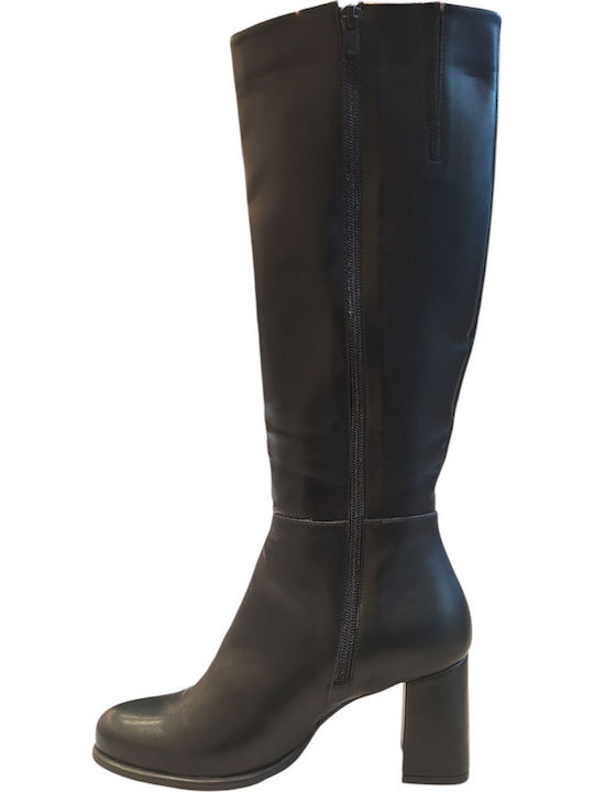 Damenstiefel mit mittlerem Absatz Schwarz