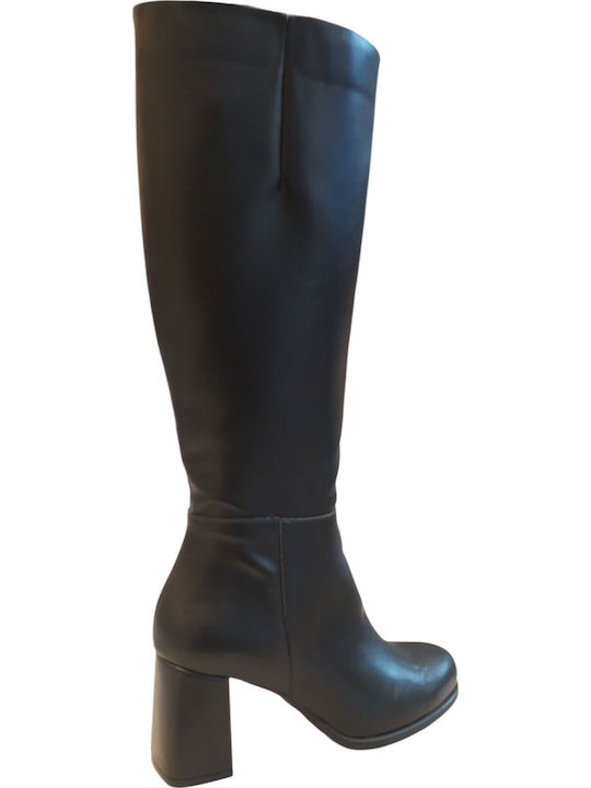 Damenstiefel mit mittlerem Absatz Schwarz