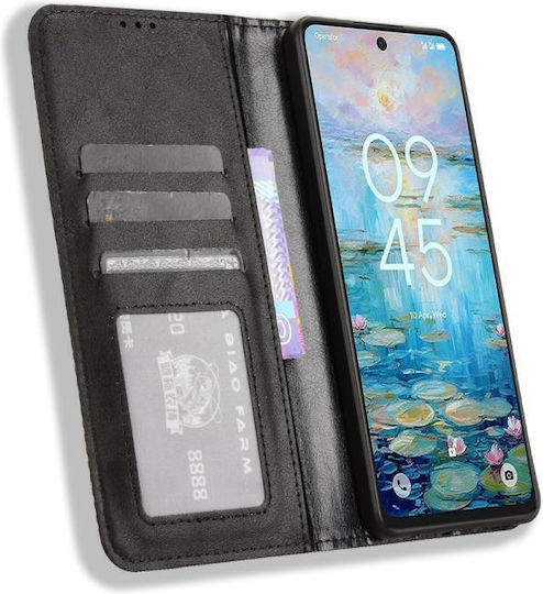 Magnetic Wallet Piele / Piele artificială / Silicon Negru (TCL 50 NXTPAPER 5G / TCL 50 Pro NXTPAPER 5G)