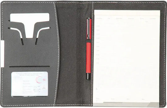 Conference Bifold Leatherette Folder Pen Case Calculator Card Holder Final Code Red