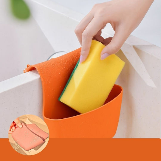 Uncle George Uncle George Plastic Orange Sponge Holder Kitchen Sink Organizer