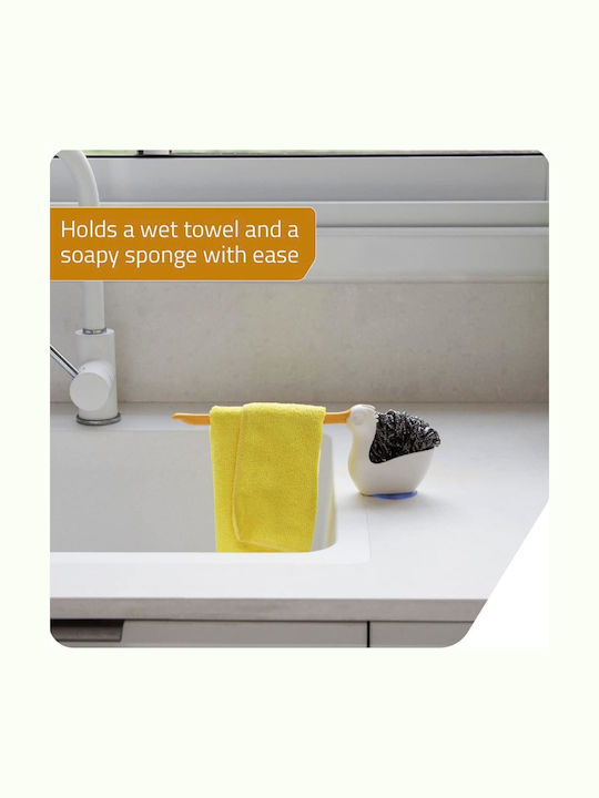 Uncle George Sponge Holder Made of White Plastic 29x8.5x8.5cm