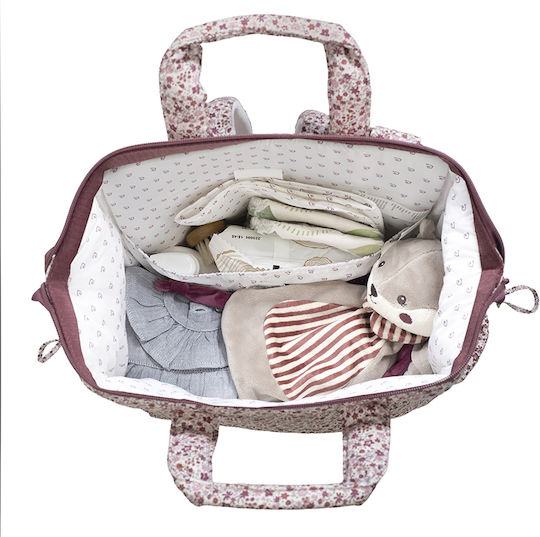 Pasito a Pasito Diaper Bag Burgundy 29x40x17cm.