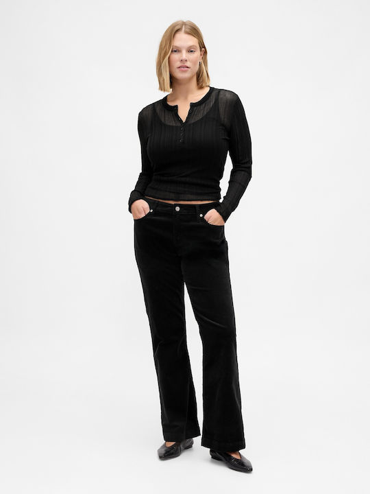 Damen Stoff Hose in Schlanker Passform Black