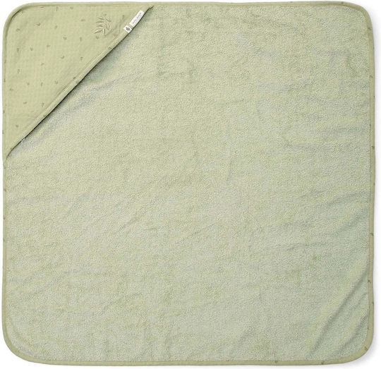 Little Dutch Βρεφική Κάπα-Μπουρνούζι με Κουκούλα Pure Sage 75x75εκ.