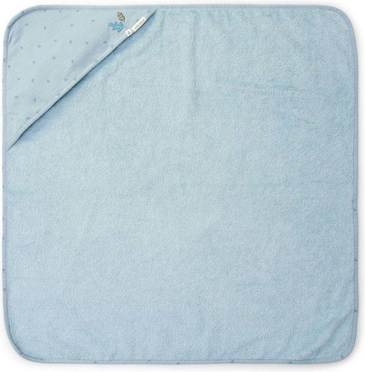 Little Dutch Baby Hooded Towel with Hood Pure Denim Blue 75x75cm
