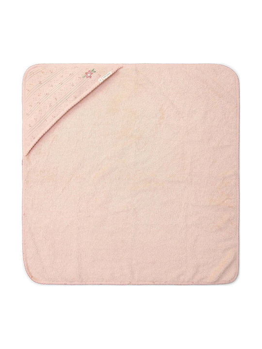 Little Dutch Βρεφική Κάπα-Μπουρνούζι με Κουκούλα Pure Blossom 75x75εκ.