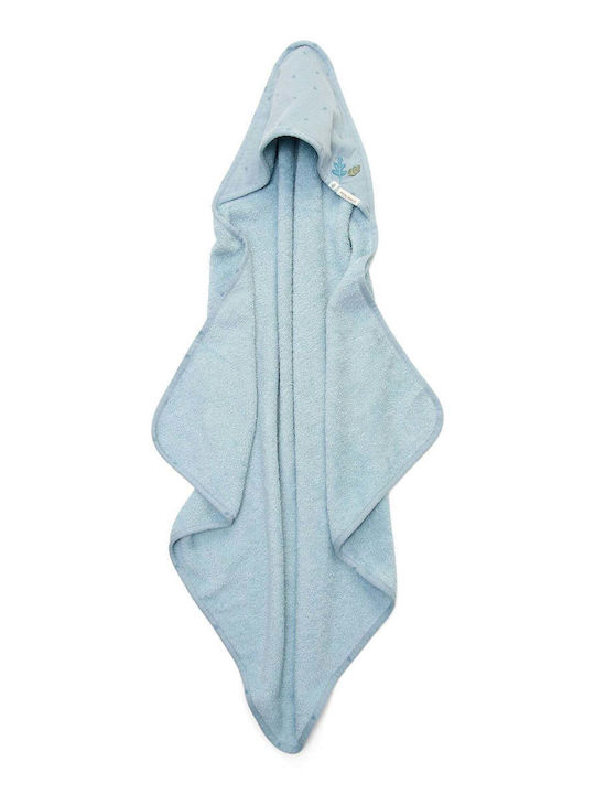 Little Dutch Βρεφική Κάπα-Μπουρνούζι με Κουκούλα Pure Denim Blue 100x100εκ.