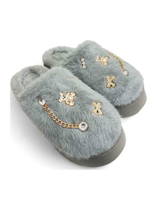 Winter Women's Slippers Gray