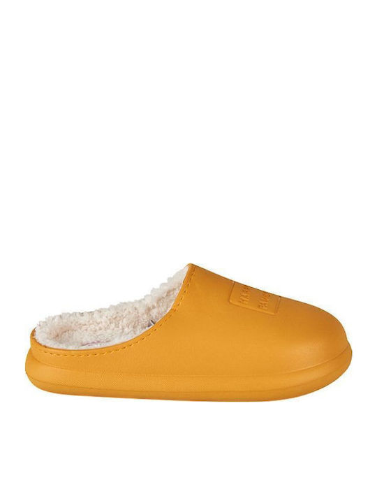Winter Women's Slippers with Fur Yellow