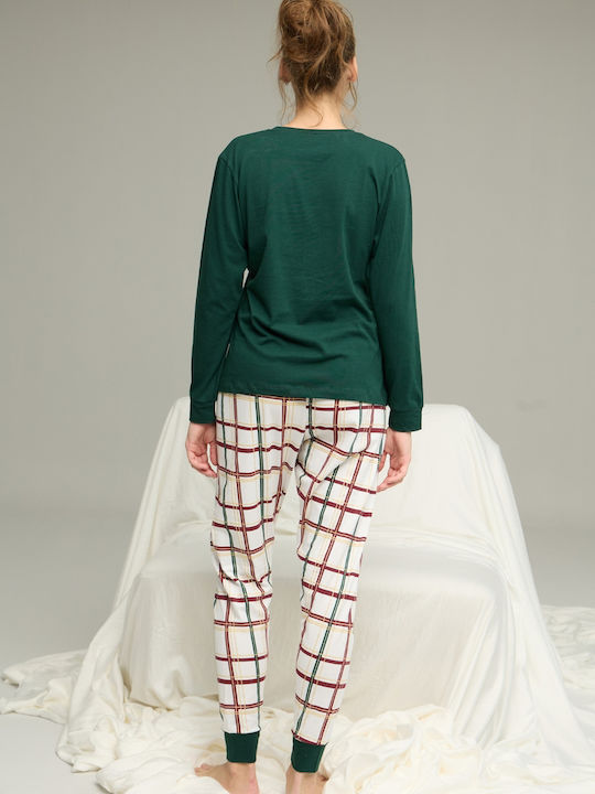 Sexen Set Pijamale pentru Femei Dark Green Christmas