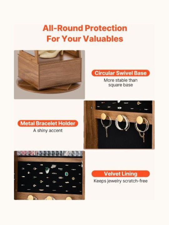 Vevor Wooden Jewellery Box with Drawer and Mirror