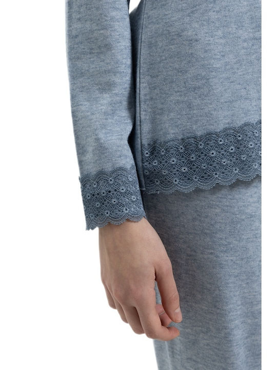 Giota Winter Women's Pyjama Set Light Blue