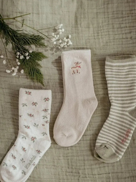 Little Dutch Παιδικές Κάλτσες Little Christmas Μπεζ 3 Ζευγάρια