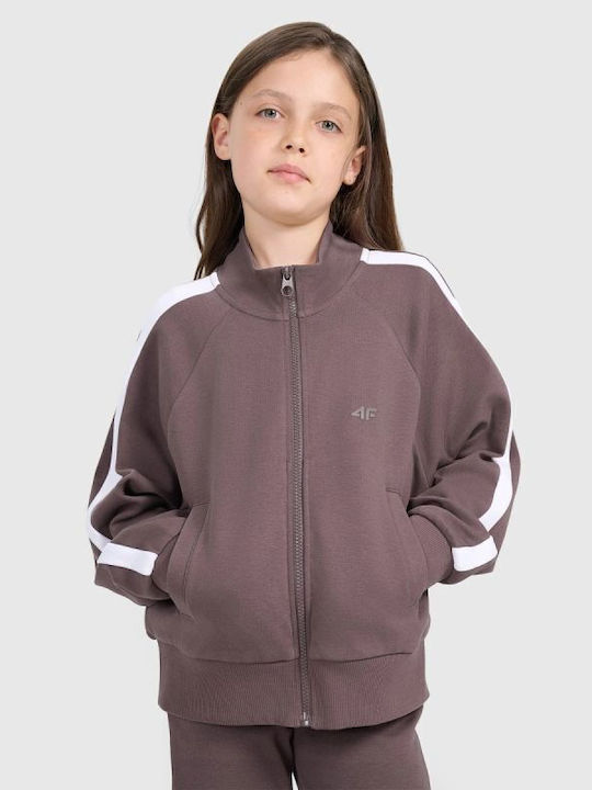 Kids Sweatshirt Cardigan Cotton Burgundy
