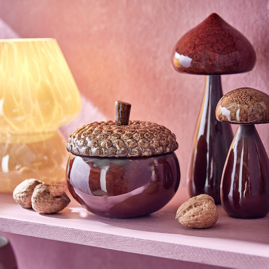 Harvest Splendor Pilz Keramik 20cm Bordeaux Tiefe 10cm X Breite 10cm X Höhe 21cm