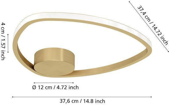 Eglo Plafonieră de Tavan 37,5 cm Aurie cu LED Integrat