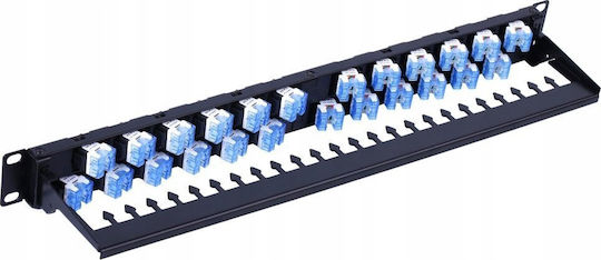 Techly Кийстоун пач панел за рафт 1U 19" 24 порта cat6a Сив