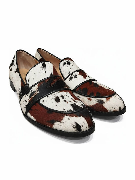 Leather Women's Moccasins in Brown Color