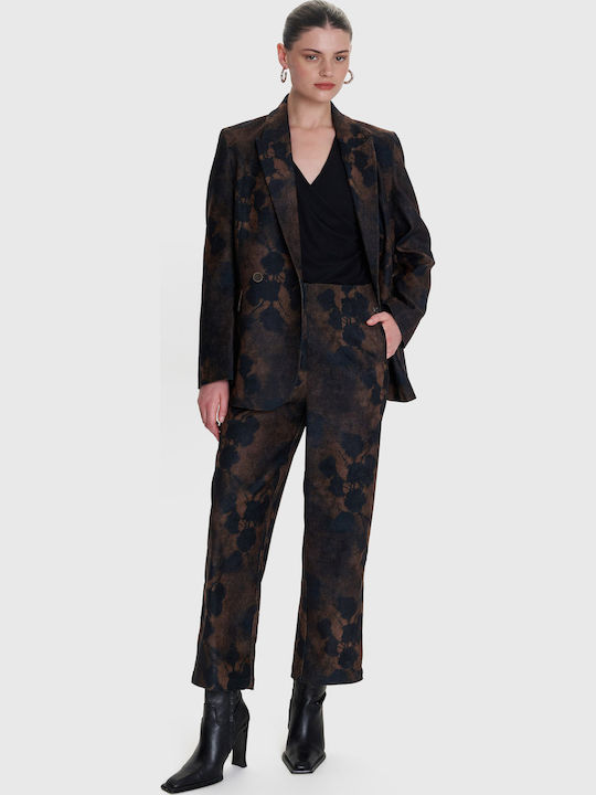ALE - The Non Usual Casual Blazer pentru femei Încrucișat Sacou Multicolour