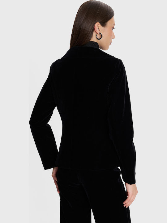 ALE - The Non Usual Casual Women's Velvet Waisted Blazer Black