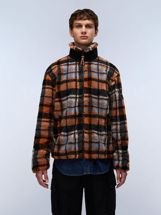 Men's Fleece Cardigan Orange