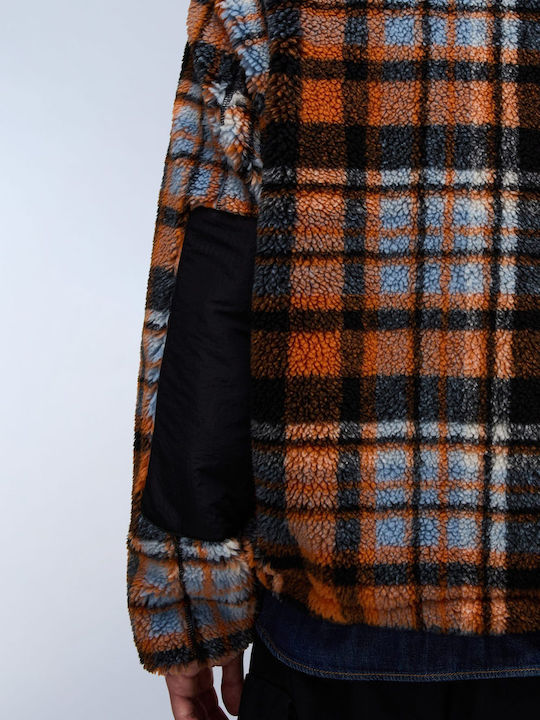 Men's Fleece Cardigan Orange