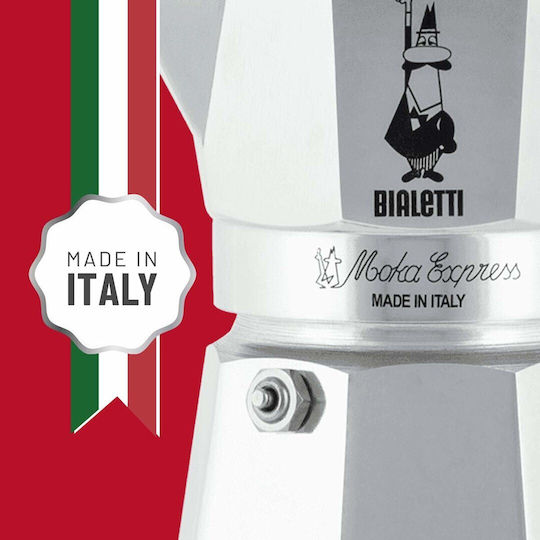 Bialetti Stovetop Espresso Pot for 3 Cups Inox Black