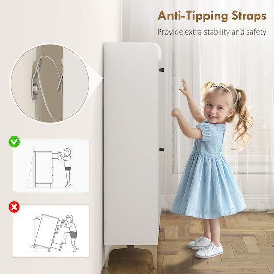 Metallic Shoe Organizer White 80x24x101cm