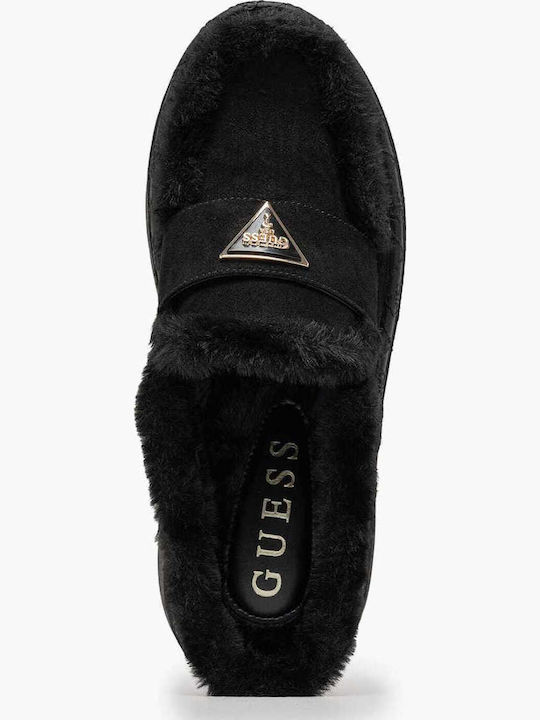 Leather Mules with Low Heel in Black Color