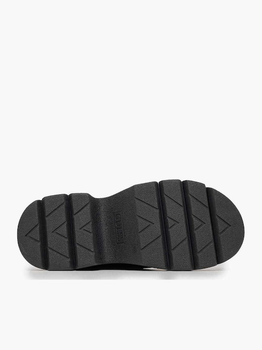 Leather Mules with Low Heel in Black Color